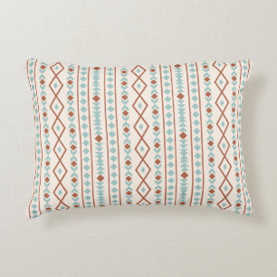 Aztec Shapes v Muster Rost Aquamarine Creme Dekokissen