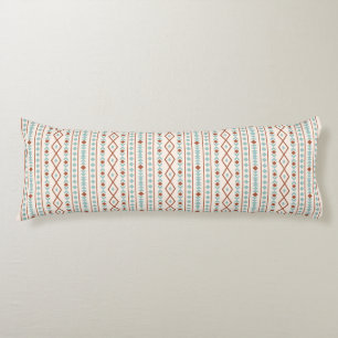Aztec Shapes v Muster Rost Aquamarine Creme Seitenschläferkissen