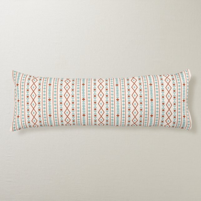 Aztec Shapes v Muster Rost Aquamarine Creme Seitenschläferkissen (Vorderseite)