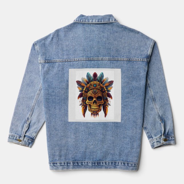 Aztec Skull Relic Jeansjacke (Rückseite)