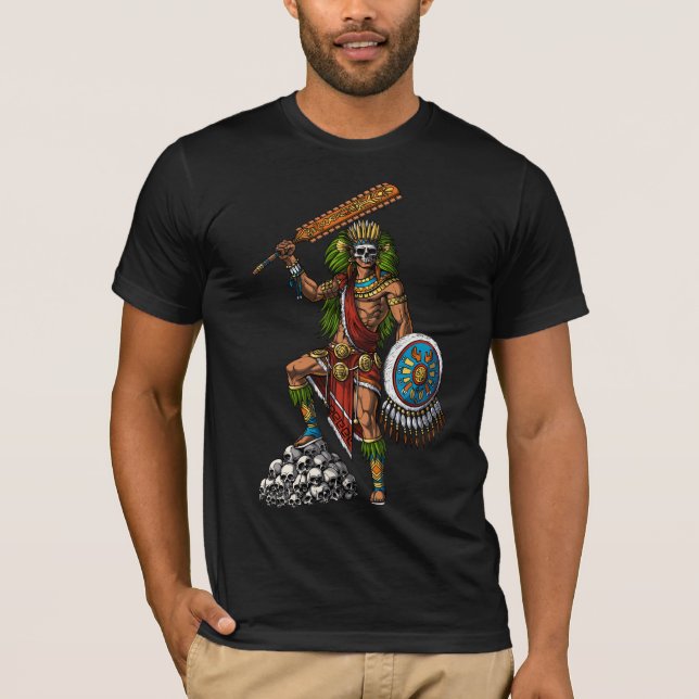 Aztec Skull Warrior T-Shirt (Vorderseite)