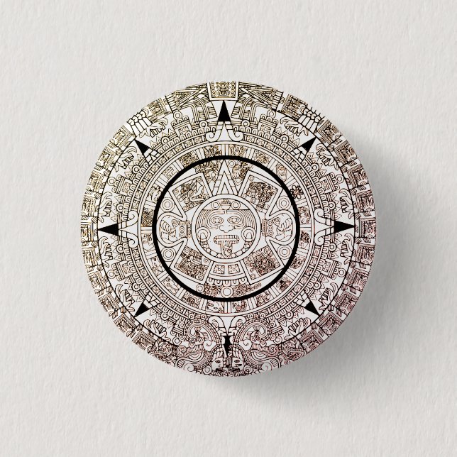 Aztec Solar Disk Calendar Button (Vorderseite)