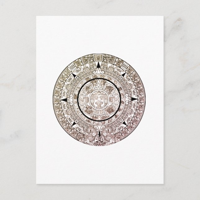 Aztec Solar Disk Calendar Postkarte (Vorderseite)