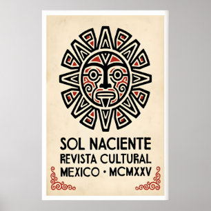 Aztec-Sonnen-Druck - Geometrische Strahlen, kühner Poster
