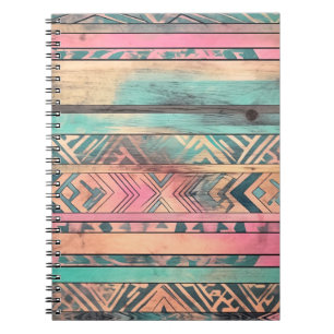 Aztec Southwest Blue and Pink Tribal Notizblock