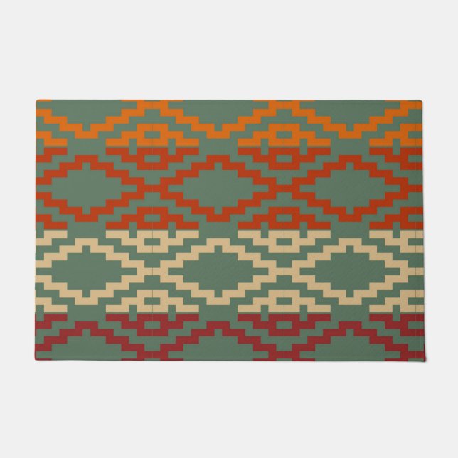 Aztec Southwestern Tribal Diamonds Fußmatte (Vorderseite)