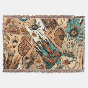 Aztec Southwestern Tribal Feathers Decke