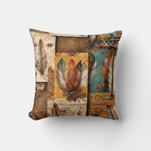 Aztec Southwestern Tribal Feathers Kissen