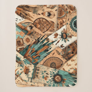 Aztec Southwestern Tribal Feathers Sherpadecke
