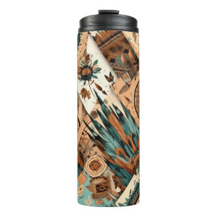 Aztec Southwestern Tribal Feathers Thermosbecher