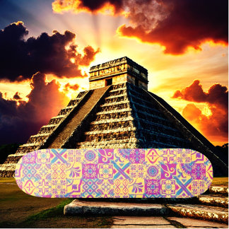 Aztec Spanish Mediterrane Tile Skateboard