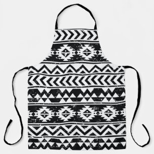 Aztec-Stamm: Grunge weißes Muster. Schürze