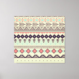 Aztec-Stammstreifen: Vintage Illustration Leinwanddruck