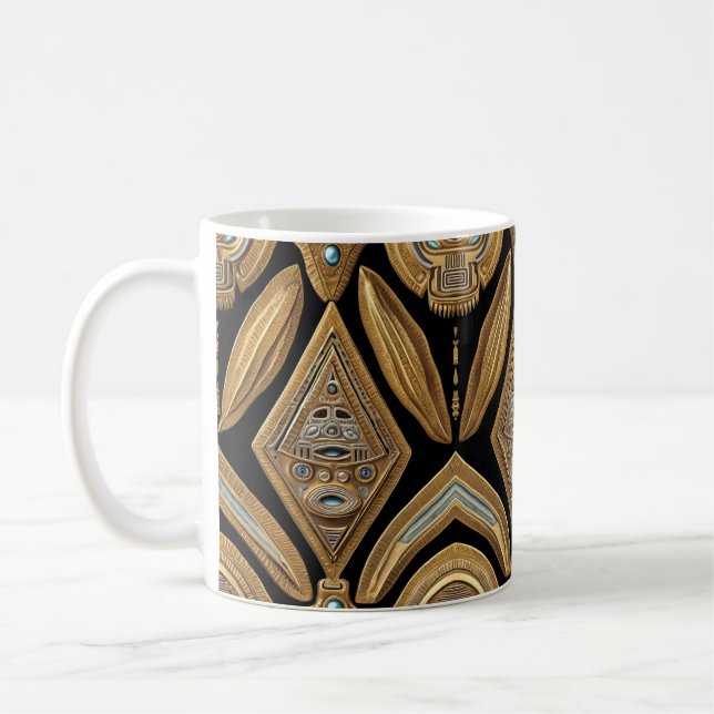 Aztec Stellar Symmetrie: Kosmisches Muster Kaffeetasse (Links)