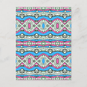 Aztec Style Muster in Pastellfarben Postkarte