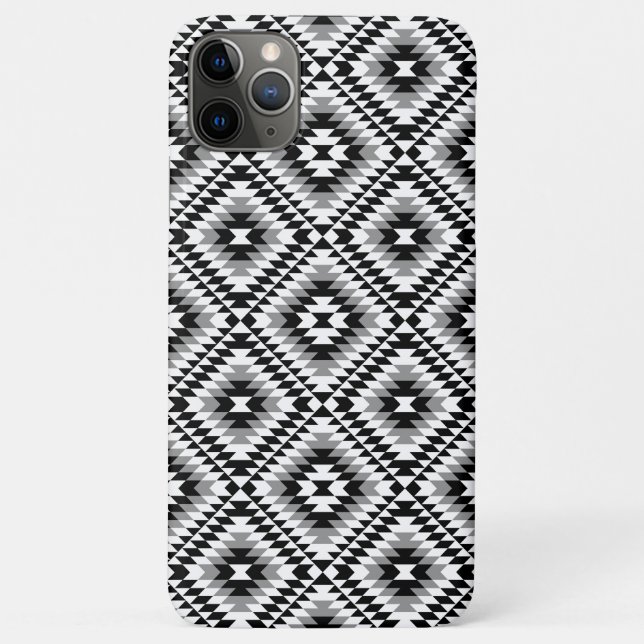 Aztec Stylized BW+Gray Symbol Pattern Case-Mate iPhone Hülle (Rückseite)