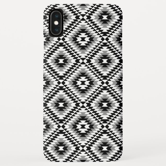Aztec Stylized BW+Gray Symbol Pattern Case-Mate iPhone Hülle (Rückseite)