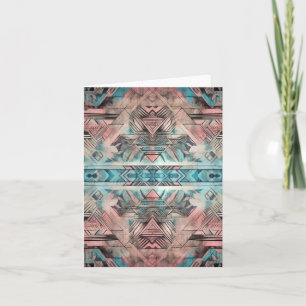 Aztec Südwestpastellfarben rosa und blau Karte