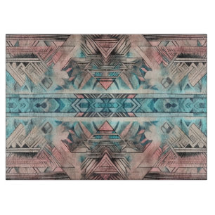 Aztec Südwestpastellfarben rosa und blau Schneidebrett