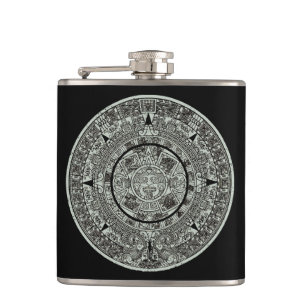 Aztec Sun Stone Maya Kalender 1 Flachmann