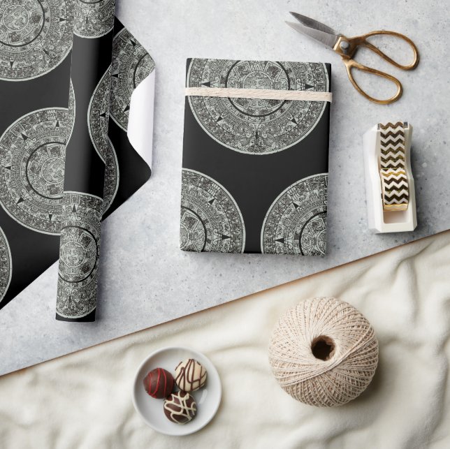 Aztec Sun Stone Maya Kalender 1 Geschenkpapier (Kunsthandwerk)