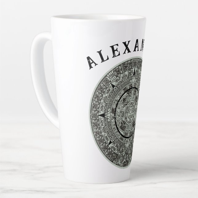 Aztec Sun Stone Maya Kalender 1 Milchtasse (Linke Ecke)