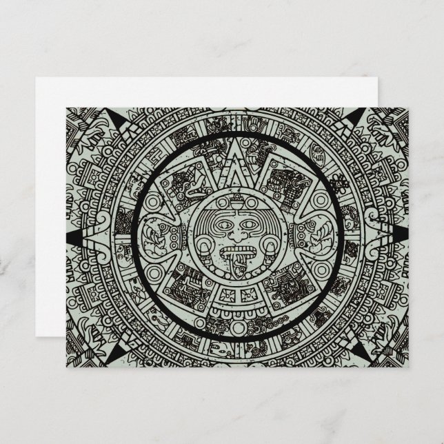 Aztec Sun Stone Maya Kalender 1 Postkarte (Vorne/Hinten)