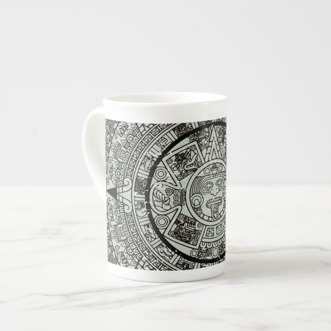 Aztec Sun Stone Maya Kalender 1 Prozellantasse (Vorderseite Links)