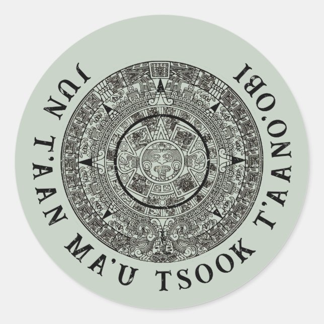 Aztec Sun Stone Maya Kalender 1 Runder Aufkleber (Vorderseite)