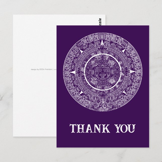 Aztec Sun Stone Maya Kalender 3 Postkarte (Vorne/Hinten)