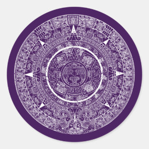 Aztec Sun Stone Maya Kalender 3 Runder Aufkleber