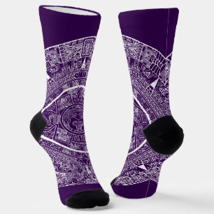Aztec Sun Stone Maya Kalender 3 Socken