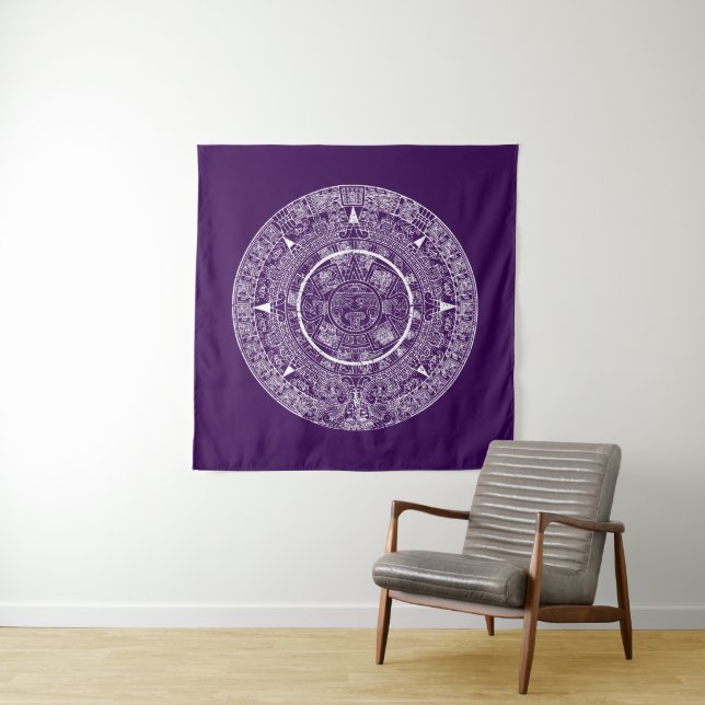 Aztec Sun Stone Maya Kalender 3 Wandteppich (Beispiel)