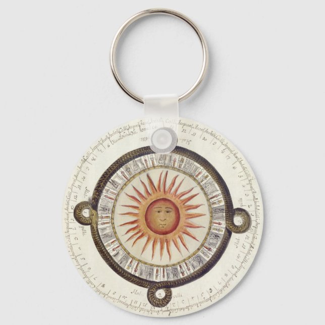 Aztec Sun Stone Schlüsselanhänger (Vorderseite)