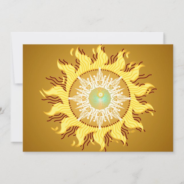 Aztec Sun Summer Beach Party Einladung (Vorderseite)