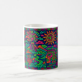 Aztec Sunrise - Neon Mayan Mug