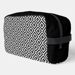 Aztec Symbol Block Muster BW Waschbeutel