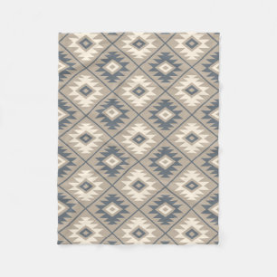 Aztec Symbol Stilisierte Muster Blaue Creme Sand Fleecedecke