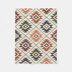 Aztec Symbol Stylisiert Big Pattern Color Mix Fleecedecke