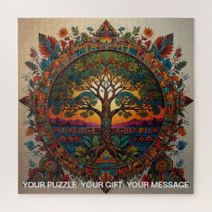 Aztec Tree of Life Abstrakt Medium Mix