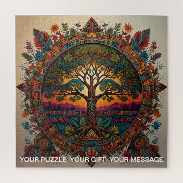 Aztec Tree of Life Abstrakt Medium Mix (Vertikal)