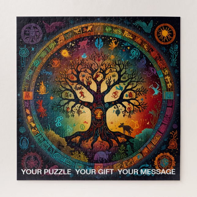 Aztec Tree of Life Abstrakt Medium Mix (Vertikal)