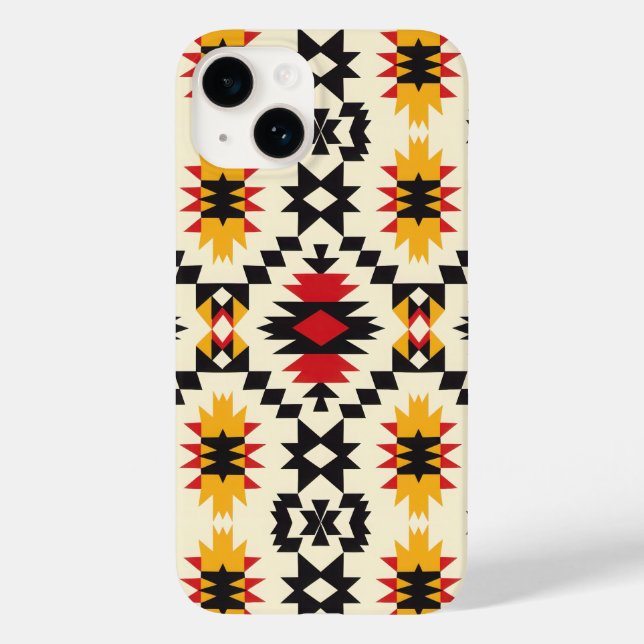 Aztec Tribal Design Case-Mate iPhone 14 Hülle (Rückseite)