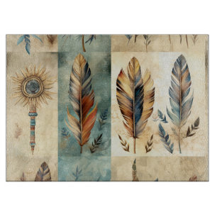 Aztec Tribal Feathers Medicinal Stick Schneidebrett