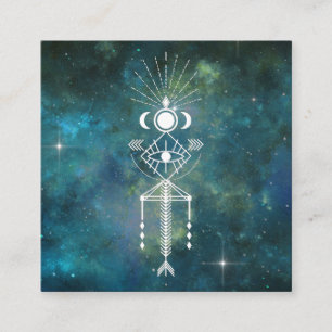 *~* Aztec Tribal Heiliger Himmelskörper Kosmische Quadratische Visitenkarte