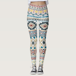 Aztec Tribal Motifs: Geometrisches Nahtloses Desig Leggings