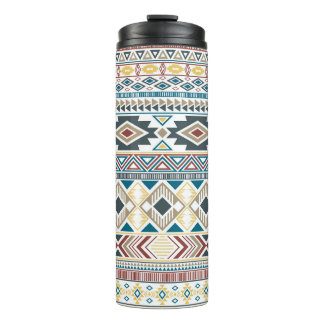 Aztec Tribal Motifs: Geometrisches Nahtloses Desig Thermosbecher