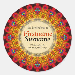Aztec Tribal Muster Book Label Runder Aufkleber