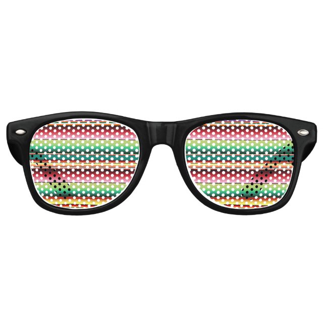 Aztec Tribal Traditionelle Textilfarben Linie m Partybrille (Vorderseite)