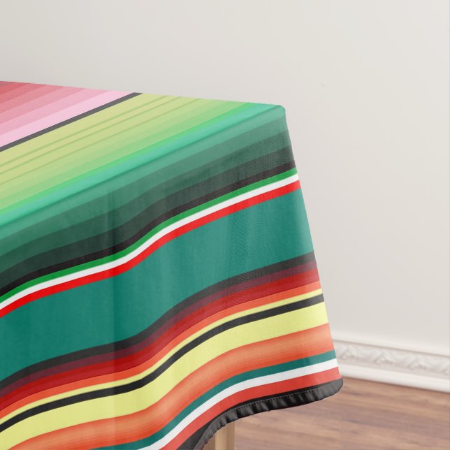 Aztec Tribal Traditionelle Textilfarben Linie m Tischdecke (Beispiel)